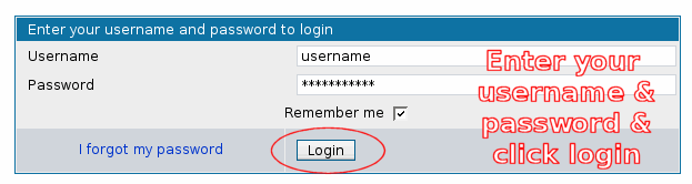 Enter Username and Password